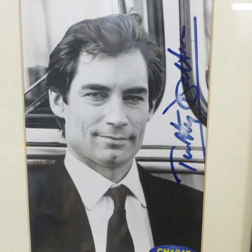 765 - A Timothy Dalton signed display, Licence to Kill, with two autographs by Dalton and Robert Davi, tog... 