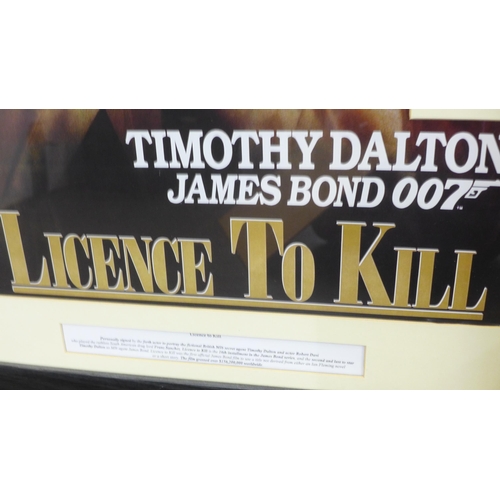 765 - A Timothy Dalton signed display, Licence to Kill, with two autographs by Dalton and Robert Davi, tog... 