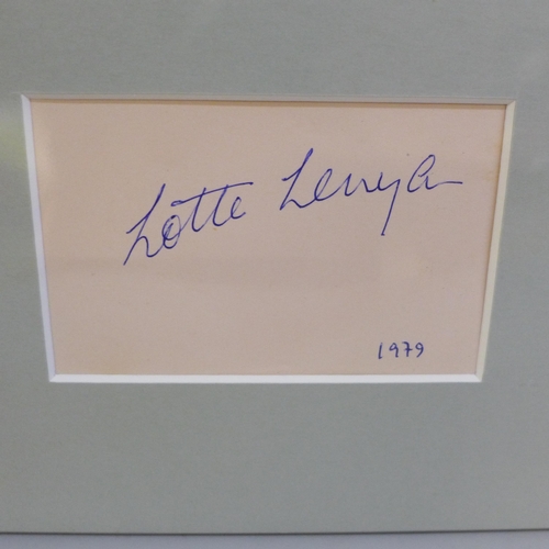 770 - A Lotte Lenya autograph display, From Russian With Love, (no COA)