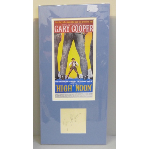 772 - A Gary Cooper autographed display, (no COA)