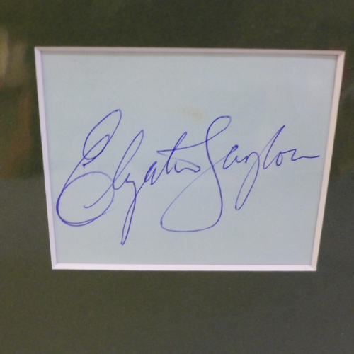 773 - An Elizabeth Taylor autographed display, (no COA)