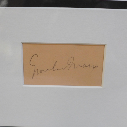 774 - A Groucho Marx autographed display, (no COA)