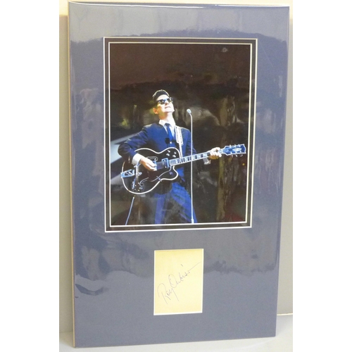 776 - A Roy Orbison autographed display, (no COA)