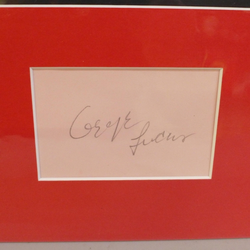 777 - A George Lucas (Star Wars) autographed display, (no COA)