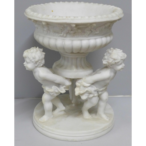 779 - A Cherub table centerpiece pedestal bowl, 28cm