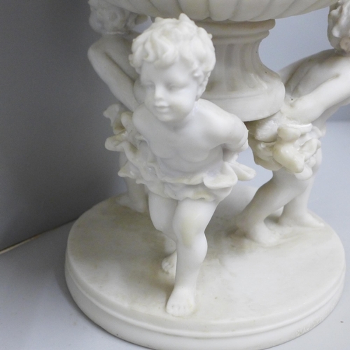 779 - A Cherub table centerpiece pedestal bowl, 28cm