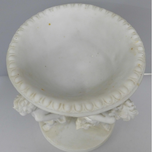 779 - A Cherub table centerpiece pedestal bowl, 28cm