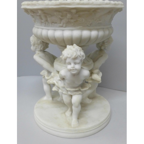 779 - A Cherub table centerpiece pedestal bowl, 28cm