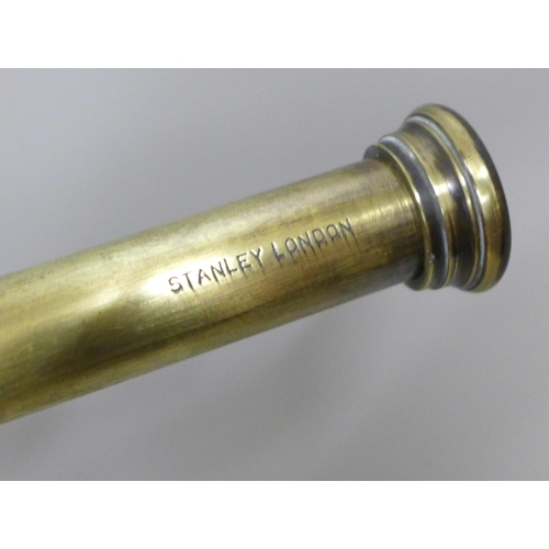 780 - A Stanley London brass telescope on stand