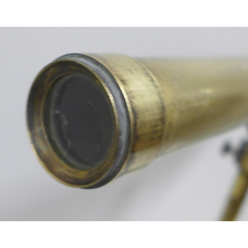 780 - A Stanley London brass telescope on stand