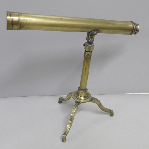 780 - A Stanley London brass telescope on stand