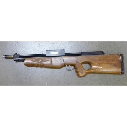 811 - An APB Venom customised air rifle, walnut stock, missing parts