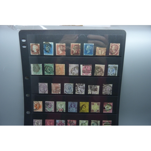 817 - Stamps; stock sheet of GB Queen Victoria stamps