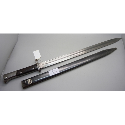 822 - Persian Mauser bayonet with scabbard