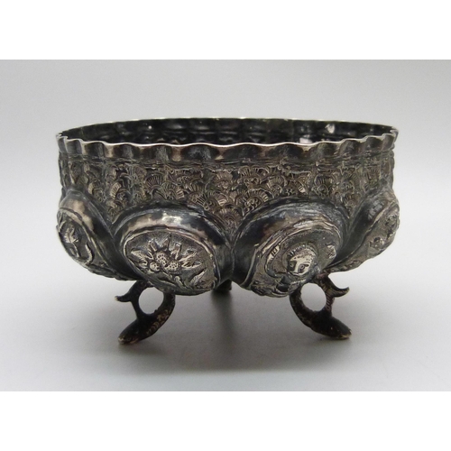 832 - An Indian silver bowl, marked 900, 71g