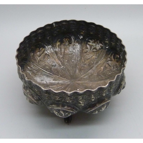 832 - An Indian silver bowl, marked 900, 71g