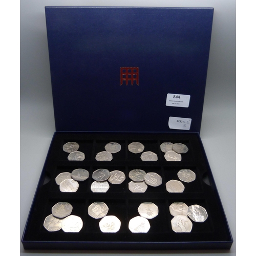 844 - A full set of twenty nine London Olympics 50p coins and one other