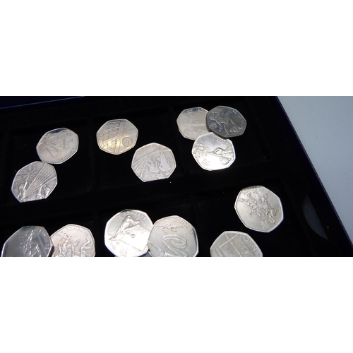 844 - A full set of twenty nine London Olympics 50p coins and one other