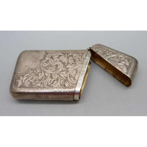 859 - A silver card holder, Birmingham 1902, maker C.E. Williams, 43.3g, 75mm x 43mm x 14mm