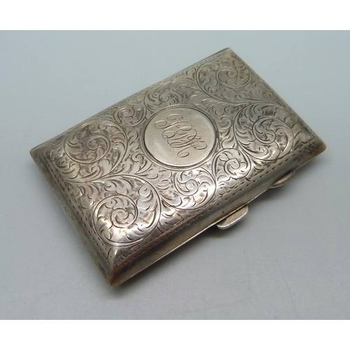 860 - A silver cigarette case, Birmingham 1911, 46.8g