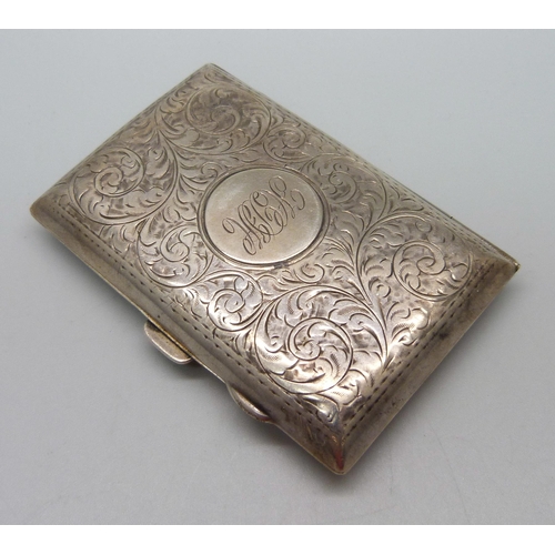 860 - A silver cigarette case, Birmingham 1911, 46.8g