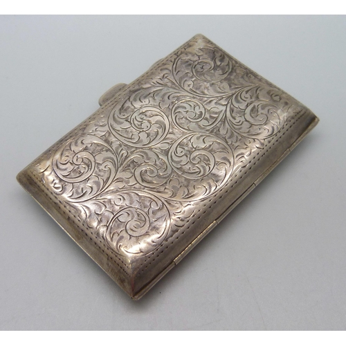 860 - A silver cigarette case, Birmingham 1911, 46.8g