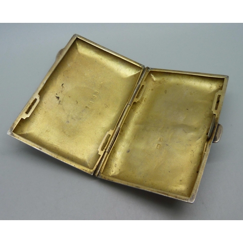 860 - A silver cigarette case, Birmingham 1911, 46.8g