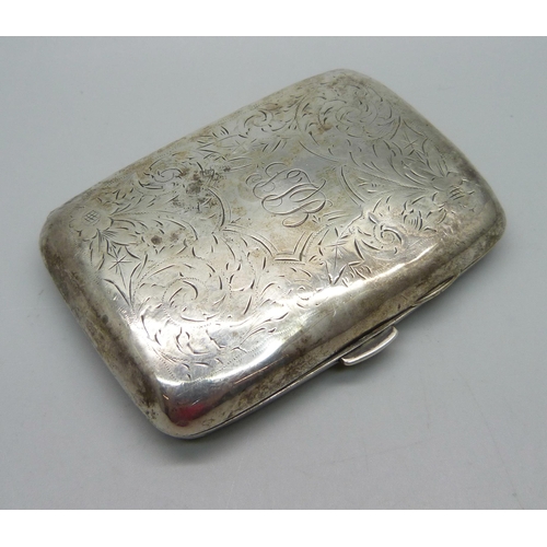 865 - A silver cigarette case, 53.6g