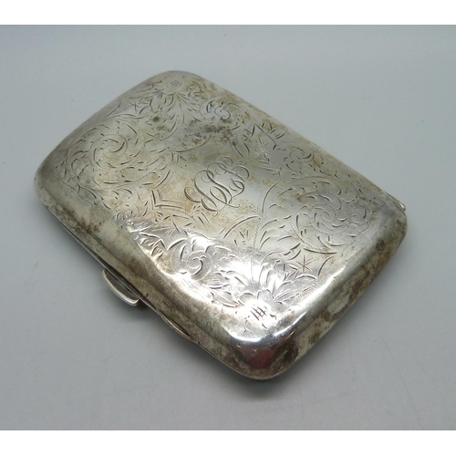 865 - A silver cigarette case, 53.6g