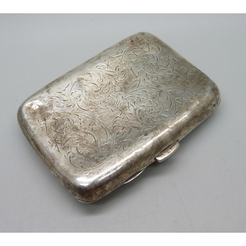 865 - A silver cigarette case, 53.6g