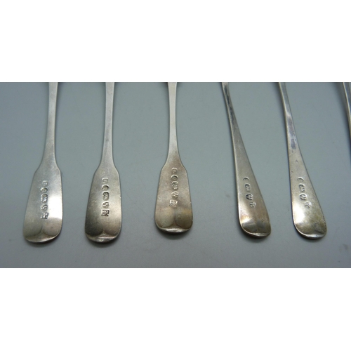 868 - Seven 19th Century silver spoons, 94g