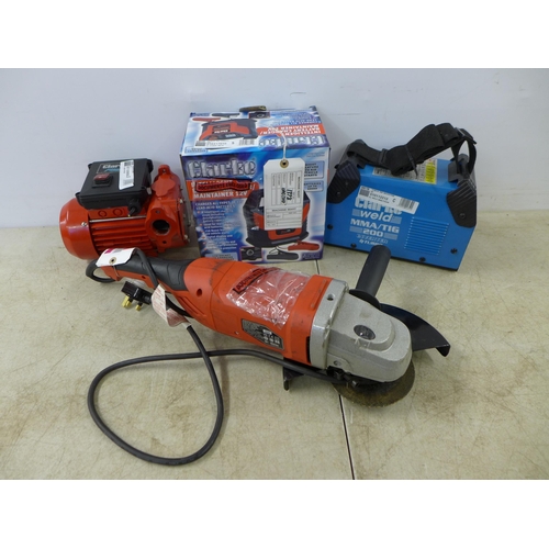 2347 - A Clarke Weld MMA/TIG 200 turbo inverter, a Clarke IBC15, 12V intelligent battery charger/maintainer... 