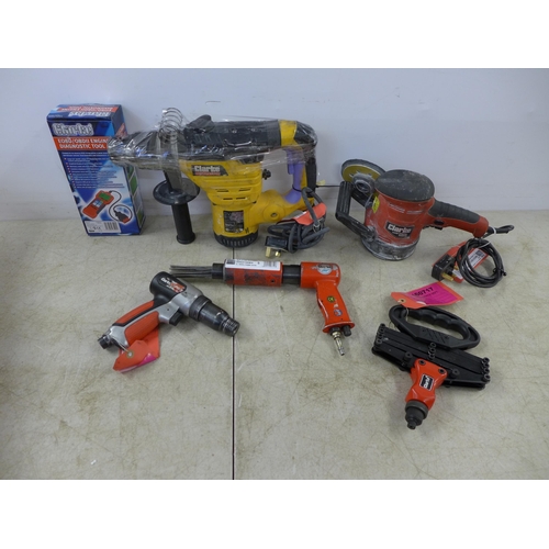 2348 - A Clarke Contractor CON1200 RD, 230V, 1200W, SDS+ hammer drill, a Clarke CEOBDPRO EOBD/OBD11 engine ... 