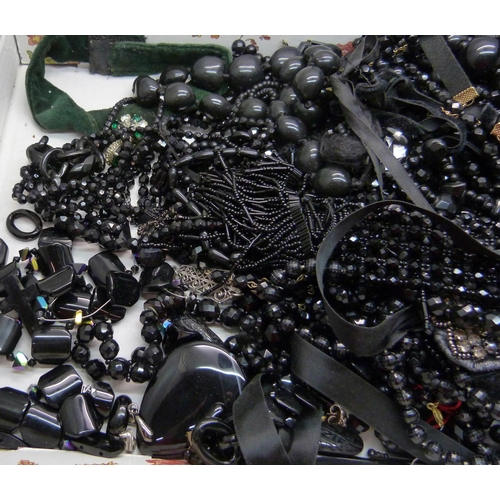 891 - A large collection of French jet jewellery