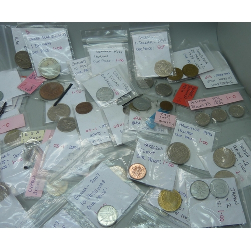 923 - A collection of foreign coins including many listed/noted