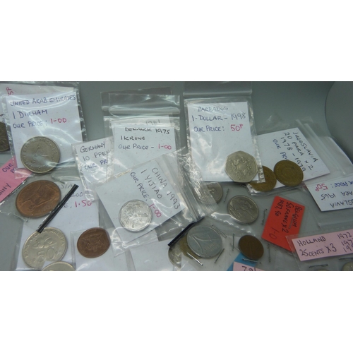 923 - A collection of foreign coins including many listed/noted