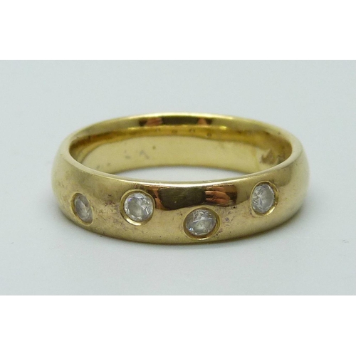 965 - A silver gilt four stone ring, Q