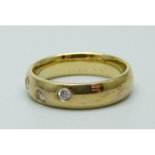 965 - A silver gilt four stone ring, Q