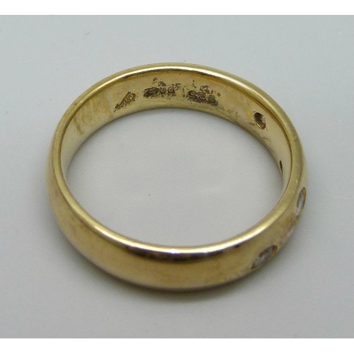 965 - A silver gilt four stone ring, Q