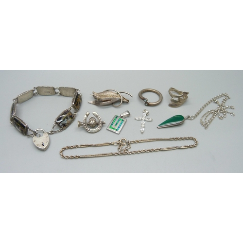 981 - Silver jewellery including a 'Rio' bracelet