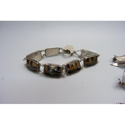 981 - Silver jewellery including a 'Rio' bracelet