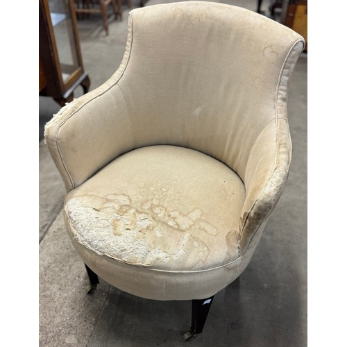 362 - An Edward VII fabric upholstered tub chair