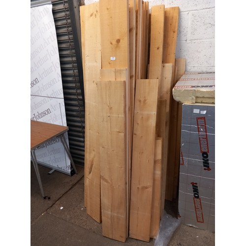 2188 - 40 assorted sized pine wood boards