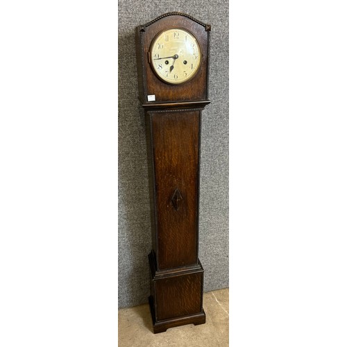 349 - An oak dwarf longcase clock