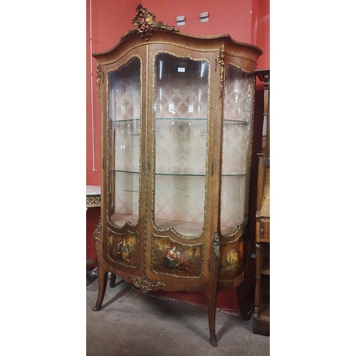 131 - A late 19th/early 20th Century French Louis XV style rosewood and gilt metal mounted Vernis Martin v... 