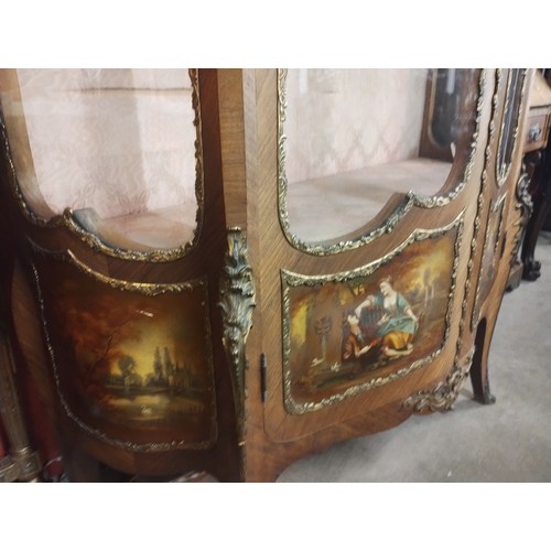 131 - A late 19th/early 20th Century French Louis XV style rosewood and gilt metal mounted Vernis Martin v... 