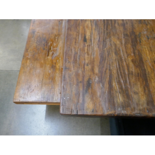 1327 - A Haryana dining table, bench and four black velvet chairs   *This lot is subject to VAT