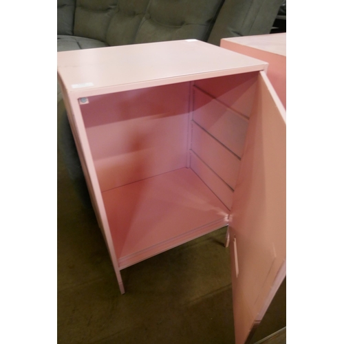 1394 - A pair of pink industrial style cabinets