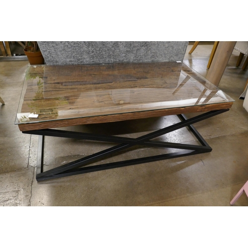 1435 - A railway sleeper coffee table *This lot is subject to VAT