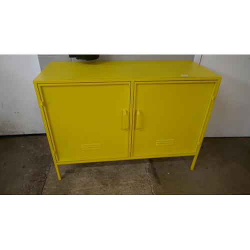 1450 - A large yellow industrial style cabinet